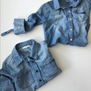 Polka Dot Denim Shirt